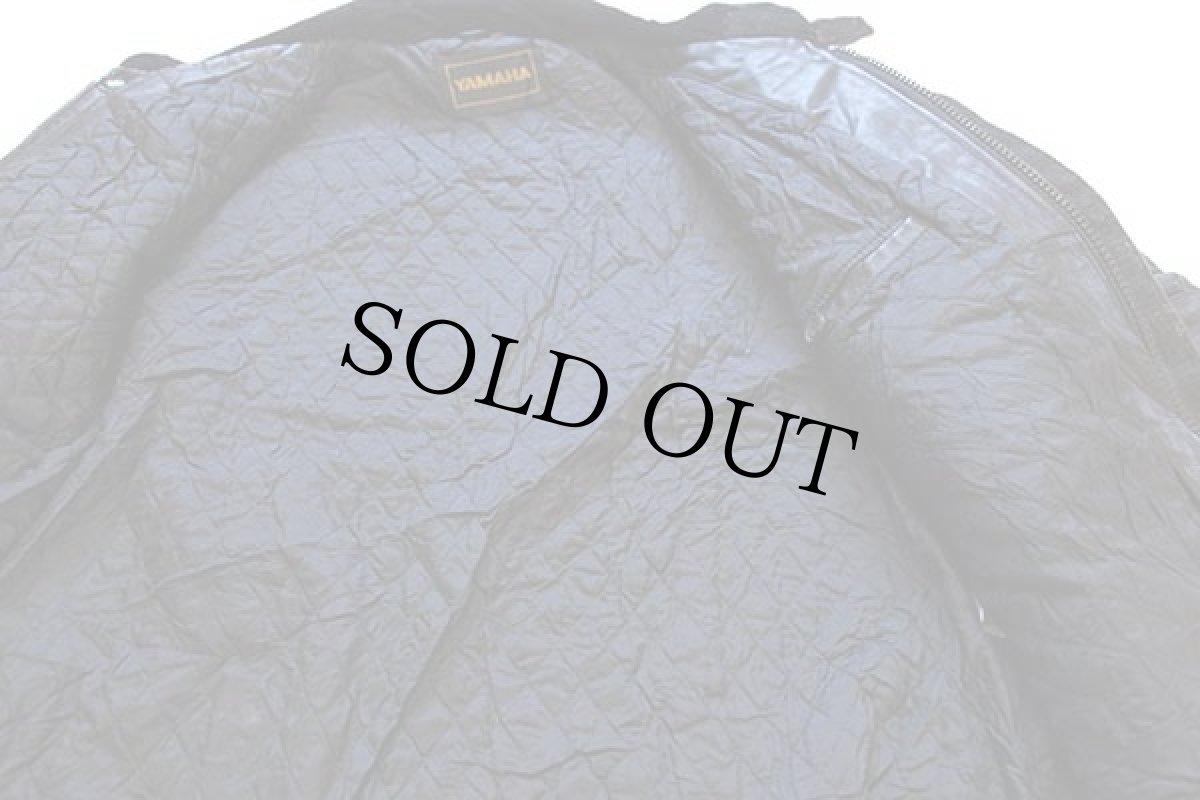 画像6: 80s YAMAHAヤマハ キルティングライナー レザージャケット 黒 46 (6)