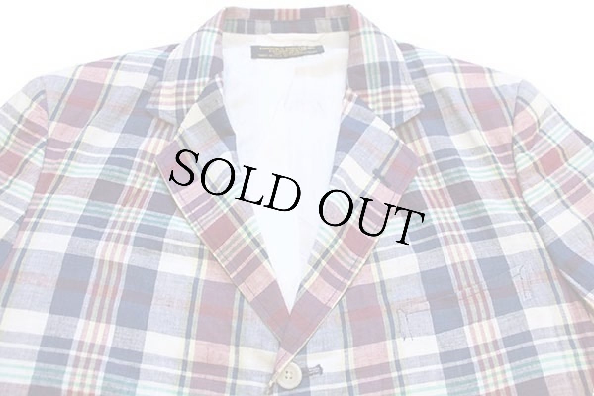 画像3: 80s USA製 BROOKS BROTHERSブルックスブラザーズ マドラスチェック 3つボタン テーラードジャケット 44L (3)