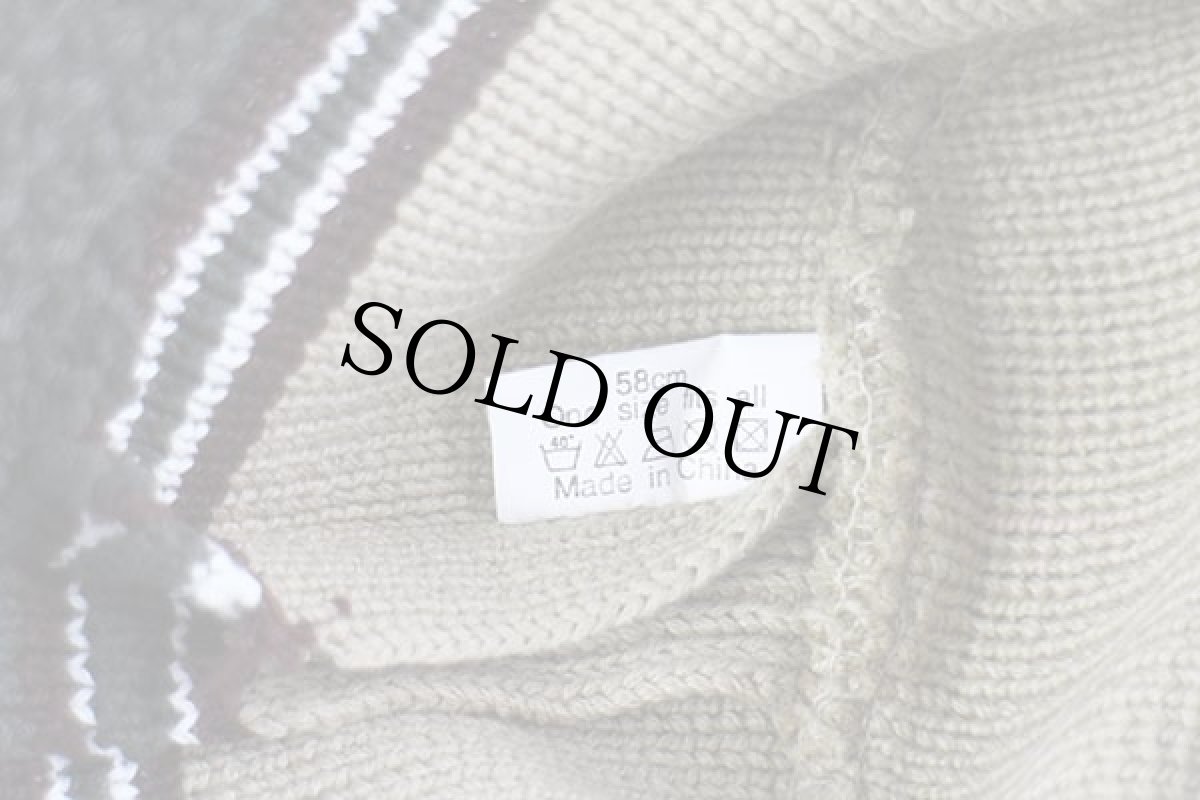 画像6: デッドストック★00s UNKNOWN ツートン ライン入り コットンニット バケットハット 58★A (6)