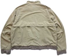 画像2: 90s USA製 L.L.Bean タータンチェックライナー ナイロン ハリントンジャケット ベージュ L (2)