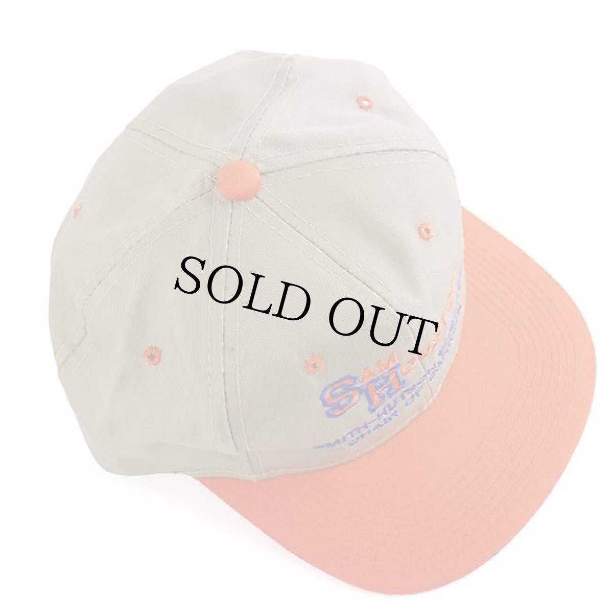 画像3: 90s SAM HOUSTON 刺繍 ツートン 切り替え キャップ カーキ×オレンジ (3)