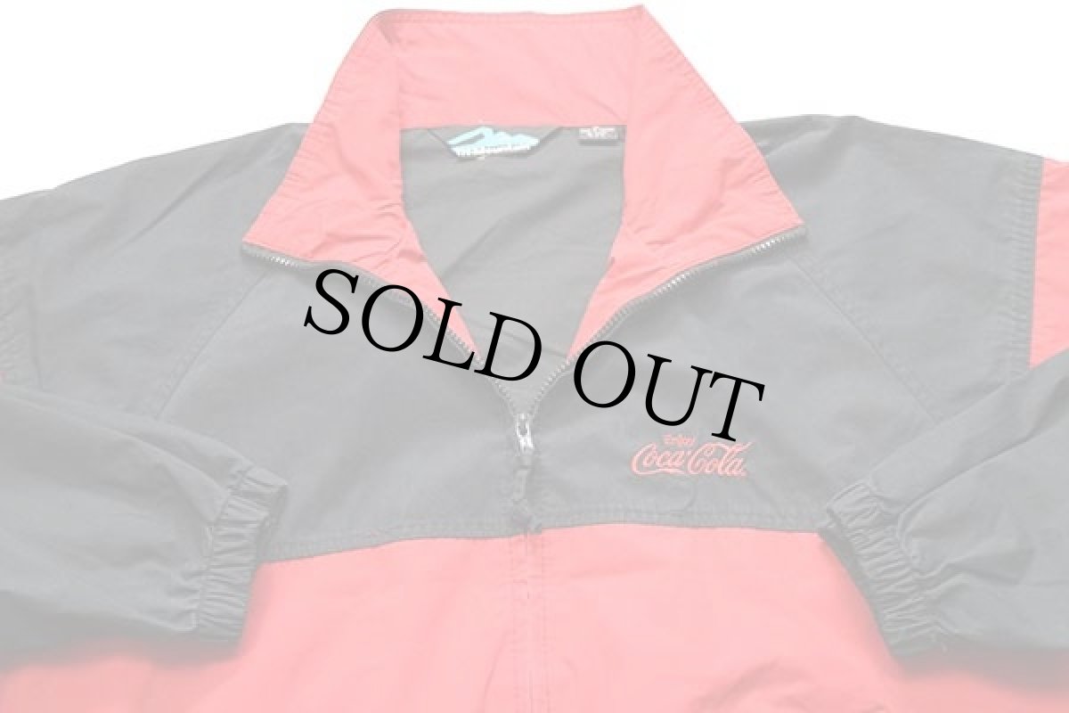 画像3: 90s Tri-Mountain Coca-Colaコカコーラ ロゴ刺繍 ツートン 切り替え ジャケット 黒×赤 XL (3)