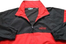 画像3: 90s Tri-Mountain Coca-Colaコカコーラ ロゴ刺繍 ツートン 切り替え ジャケット 黒×赤 XL (3)