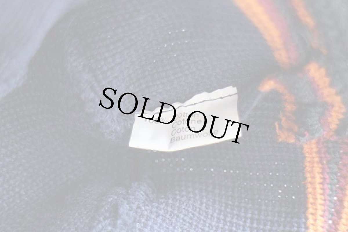 画像7: デッドストック★00s UNKNOWN ツートン ライン入り コットンニット バケットハット 58★C (7)