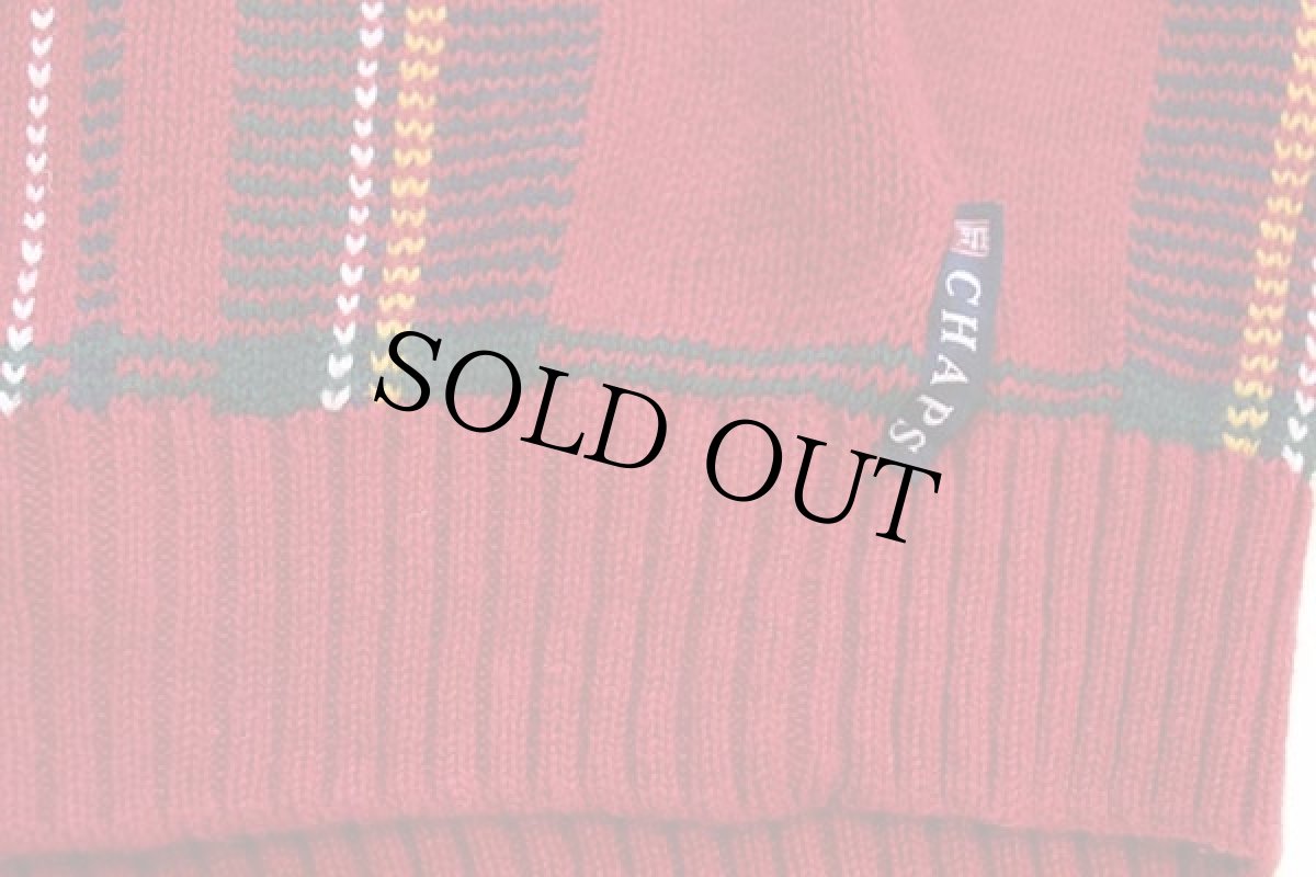 画像5: 00s CHAPS ラルフローレン タータンチェック リネン×コットンニット セーター L (5)