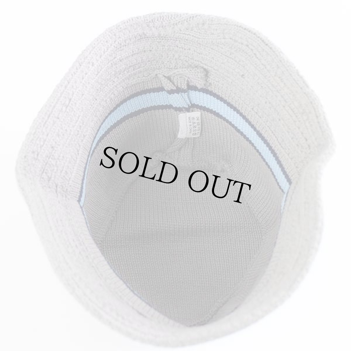 画像5: デッドストック★00s UNKNOWN ライン入り コットンニット バケットハット グレー (5)