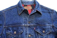 画像3: 80s USA製 Levi'sリーバイス 71411 バッファローチェック ネルライナー デニムジャケット 4ポケット 38L★ロング (3)