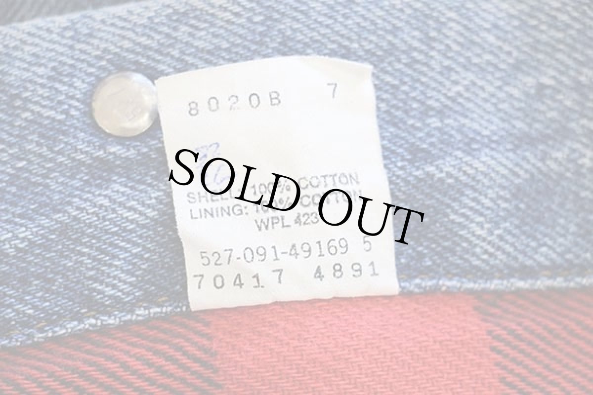 画像5: 90s USA製 Levi'sリーバイス 70417 バッファローチェック ネルライナー デニムジャケット 4ポケット★特大 (5)