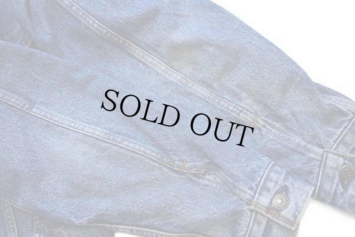 画像7: 80s USA製 Levi'sリーバイス 71411 バッファローチェック ネルライナー デニムジャケット 4ポケット 38L★ロング (7)