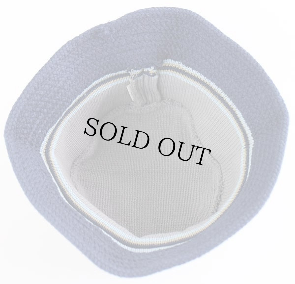 画像5: デッドストック★00s UNKNOWN ツートン ライン入り コットンニット バケットハット 58★B (5)