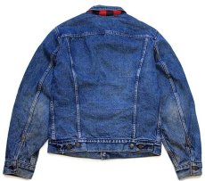 画像2: 80s USA製 Levi'sリーバイス 71411 バッファローチェック ネルライナー デニムジャケット 4ポケット 38L★ロング (2)