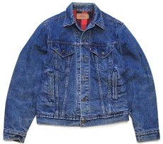 画像1: 80s USA製 Levi'sリーバイス 71411 バッファローチェック ネルライナー デニムジャケット 4ポケット 38L★ロング (1)