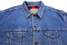 画像3: 90s USA製 Levi'sリーバイス 70417 バッファローチェック ネルライナー デニムジャケット 4ポケット★特大 (3)