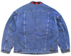 画像2: 90s USA製 Levi'sリーバイス 70417 バッファローチェック ネルライナー デニムジャケット 4ポケット★特大 (2)