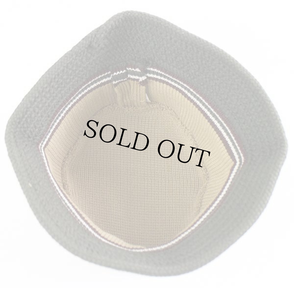 画像5: デッドストック★00s UNKNOWN ツートン ライン入り コットンニット バケットハット 58★A (5)