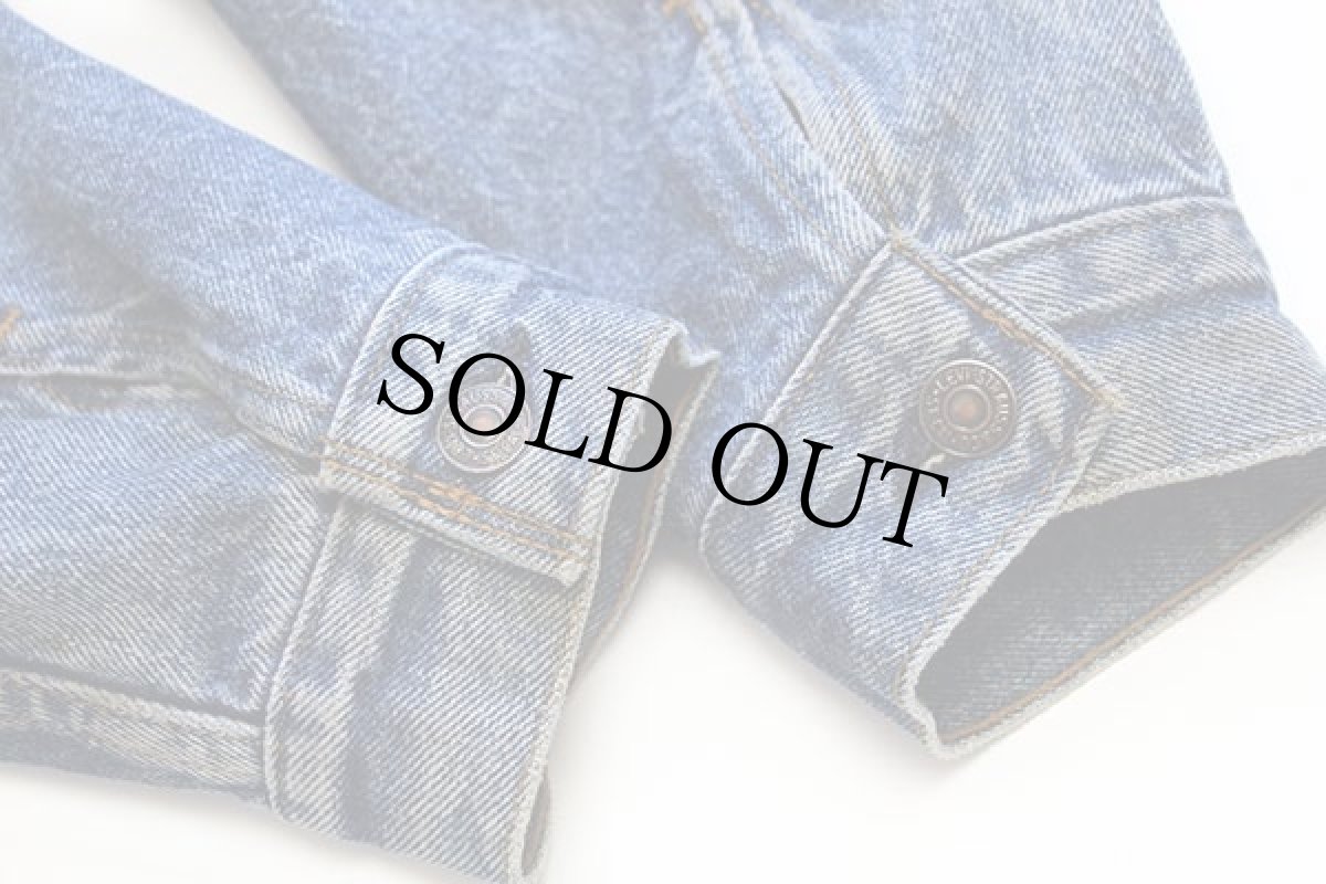 画像8: 80s USA製 Levi'sリーバイス 71411 バッファローチェック ネルライナー デニムジャケット 4ポケット 38L★ロング (8)