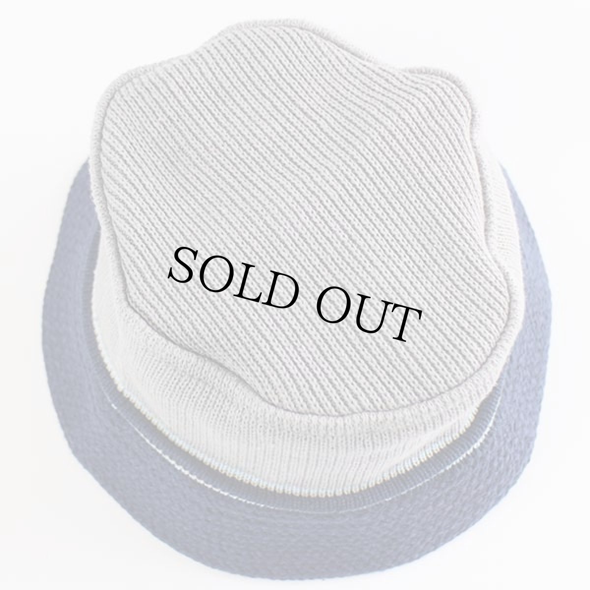 画像4: デッドストック★00s UNKNOWN ツートン ライン入り コットンニット バケットハット 58★B (4)