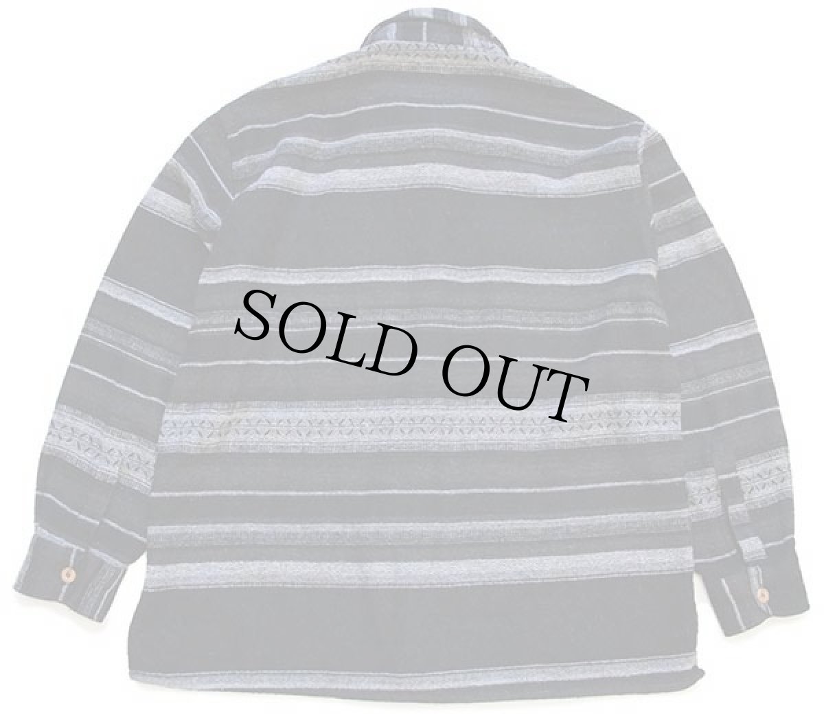 画像2: 90s イタリア製 Azzurra ラグ柄 ウール混 シャツ L (2)