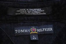 画像4: 90s TOMMY HILFIGERトミーヒルフィガー 総柄 コットン プリントコーデュロイシャツ 黒 L (4)