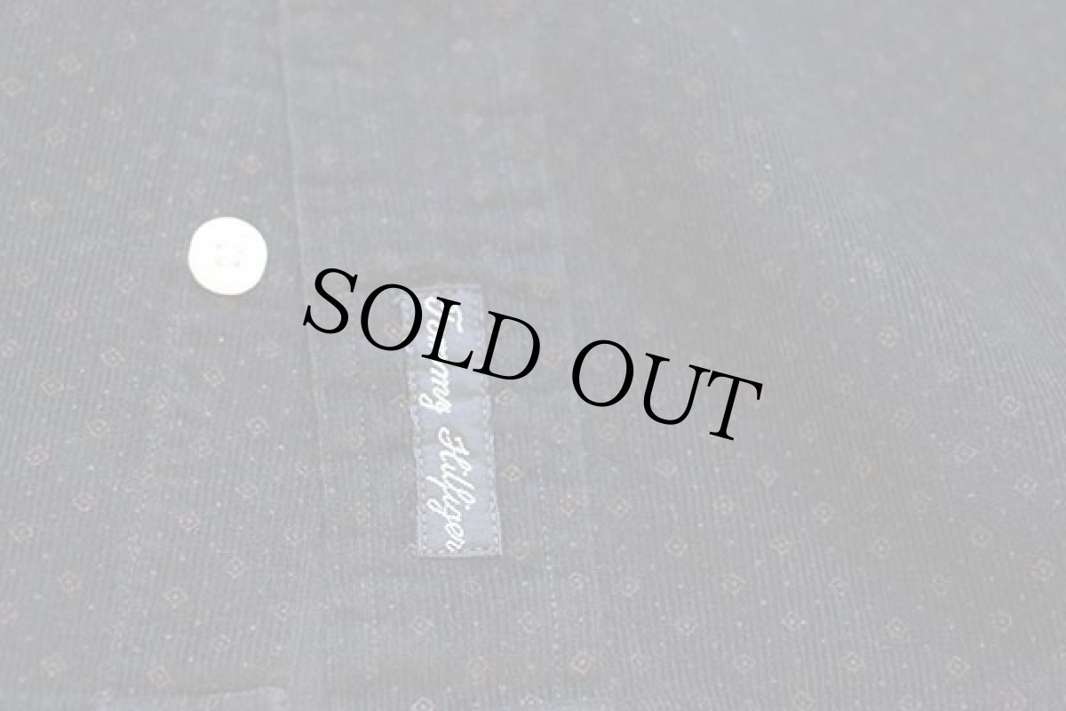 画像5: 90s TOMMY HILFIGERトミーヒルフィガー 総柄 コットン プリントコーデュロイシャツ 黒 L (5)