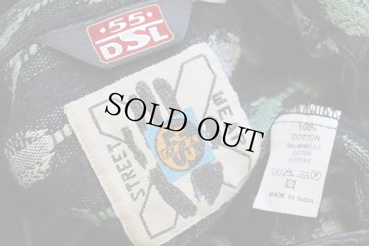 画像4: 90s DIESELディーゼル 55DSL フィフティファイブ 織り柄 コットン グランパシャツ★インド綿 (4)