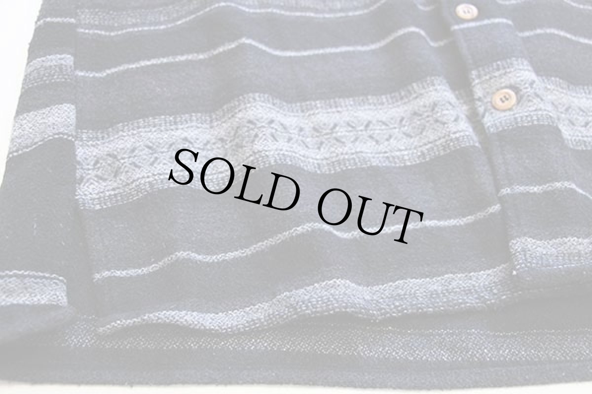 画像5: 90s イタリア製 Azzurra ラグ柄 ウール混 シャツ L (5)