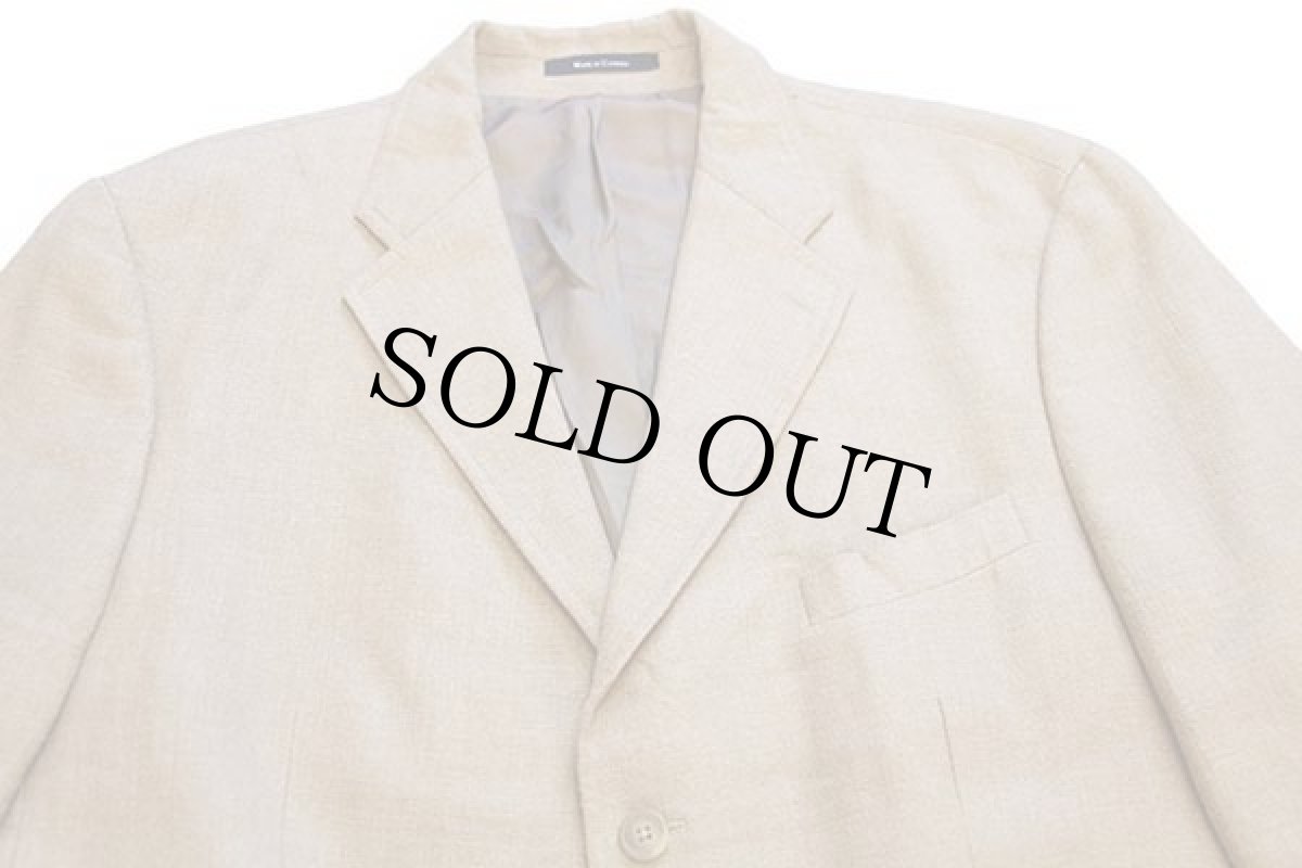 画像3: 90s カナダ製 Polo University Club ラルフローレン 3つボタン シルク×ウール×リネン テーラードジャケット 薄茶 44R (3)