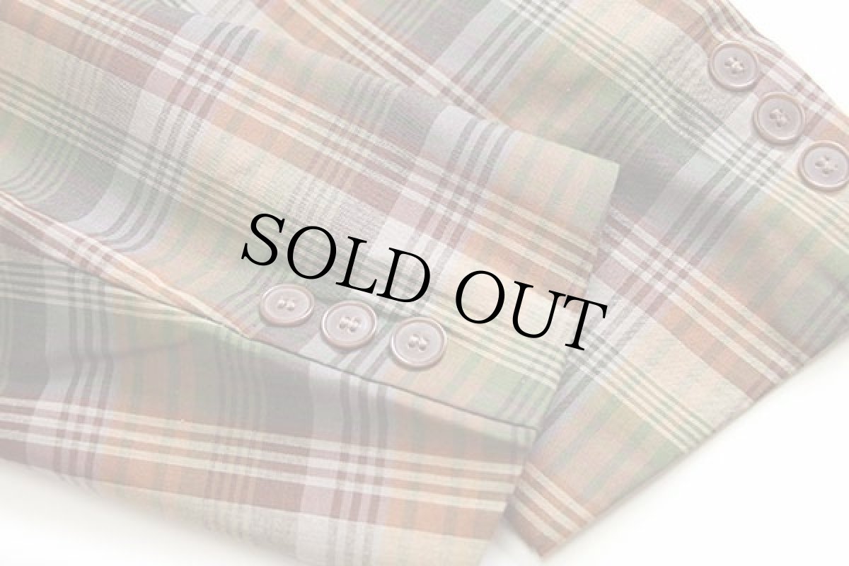 画像7: デッドストック★80s chelsea マドラスチェック 2つボタン テーラードジャケット 50 (7)