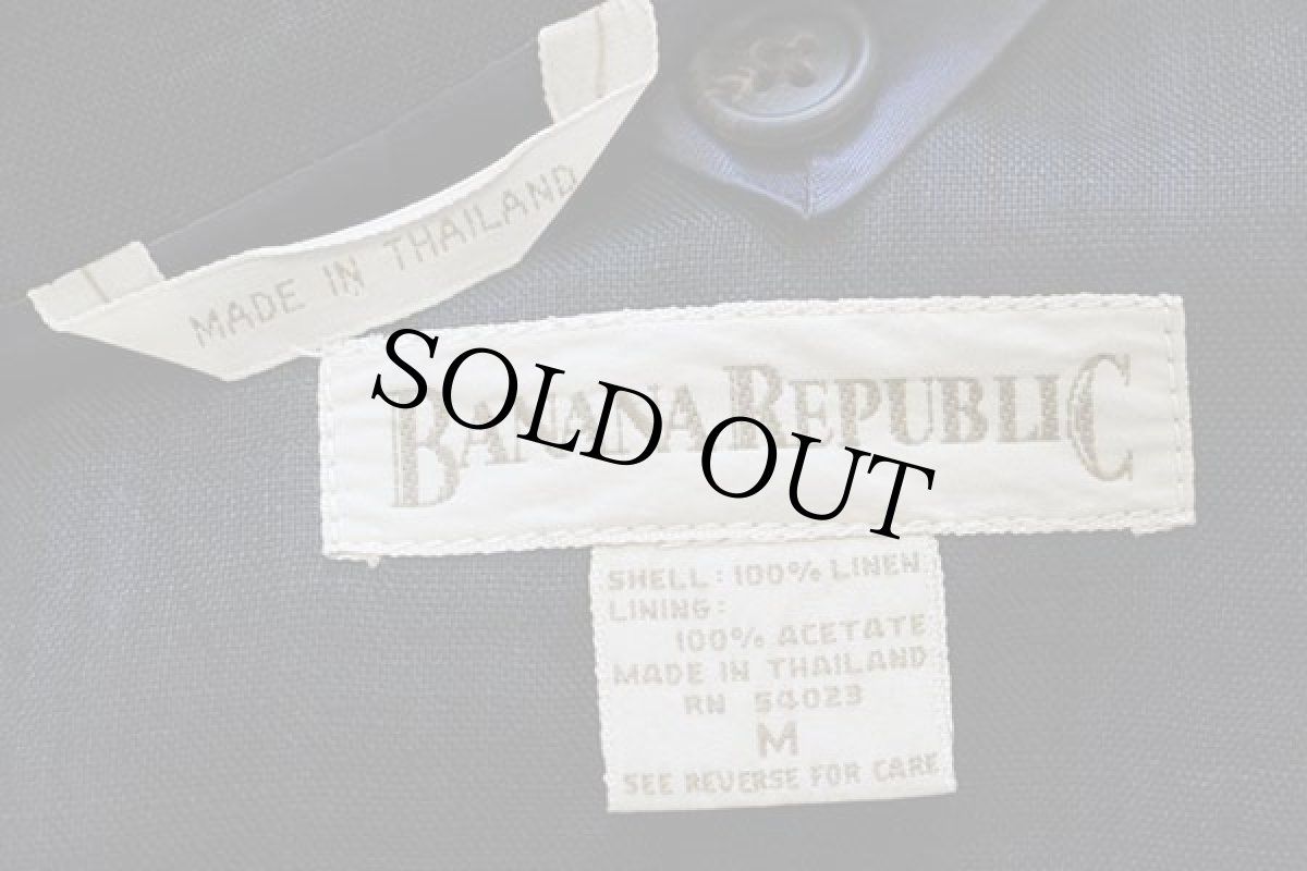 画像4: 90s BANANA REPUBLICバナナリパブリック タータンチェック 3つボタン リネン テーラードジャケット M (4)