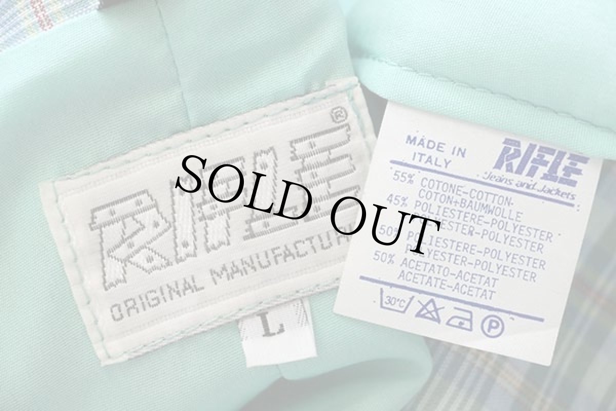 画像4: 90s イタリア製 RIFLE マドラスチェック 2つボタン テーラードジャケット パステルカラー L (4)