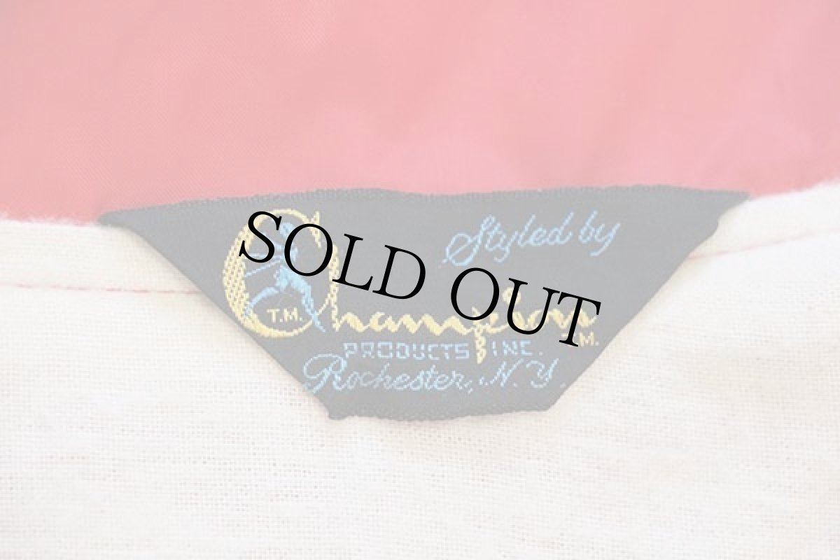 画像4: 70s Championチャンピオン ランタグ CORNELL アメフト 刺繍 ナイロン コーチジャケット 赤 (4)