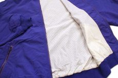 画像5: 80s USA製 EddieBauerエディーバウアー ロゴ刺繍 Hydrofil ナイロンジャケット 青紫 L (5)