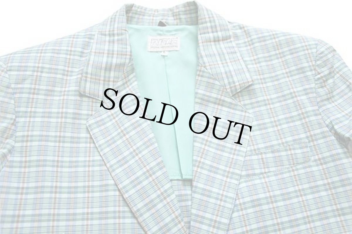 画像3: 90s イタリア製 RIFLE マドラスチェック 2つボタン テーラードジャケット パステルカラー L (3)