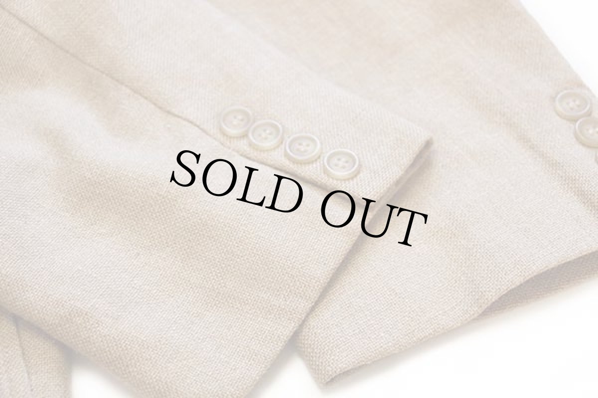 画像6: 90s カナダ製 Polo University Club ラルフローレン 3つボタン シルク×ウール×リネン テーラードジャケット 薄茶 44R (6)