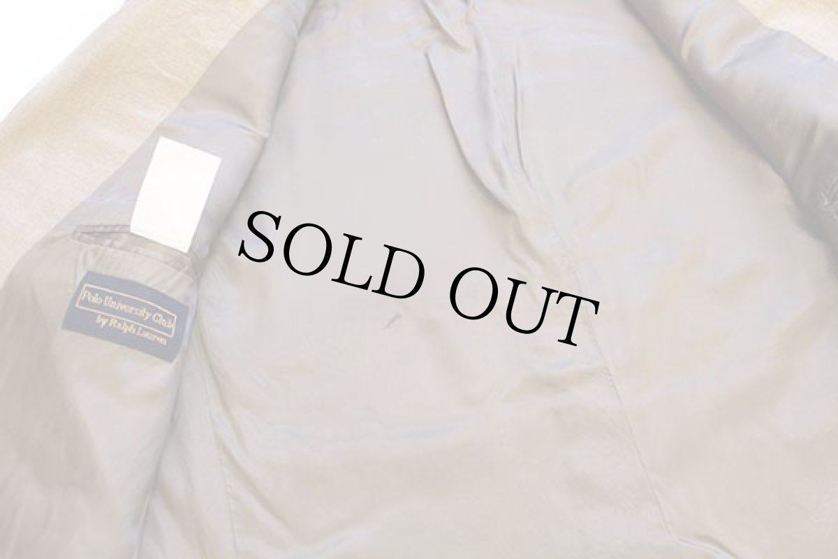 画像5: 90s カナダ製 Polo University Club ラルフローレン 3つボタン シルク×ウール×リネン テーラードジャケット 薄茶 44R (5)