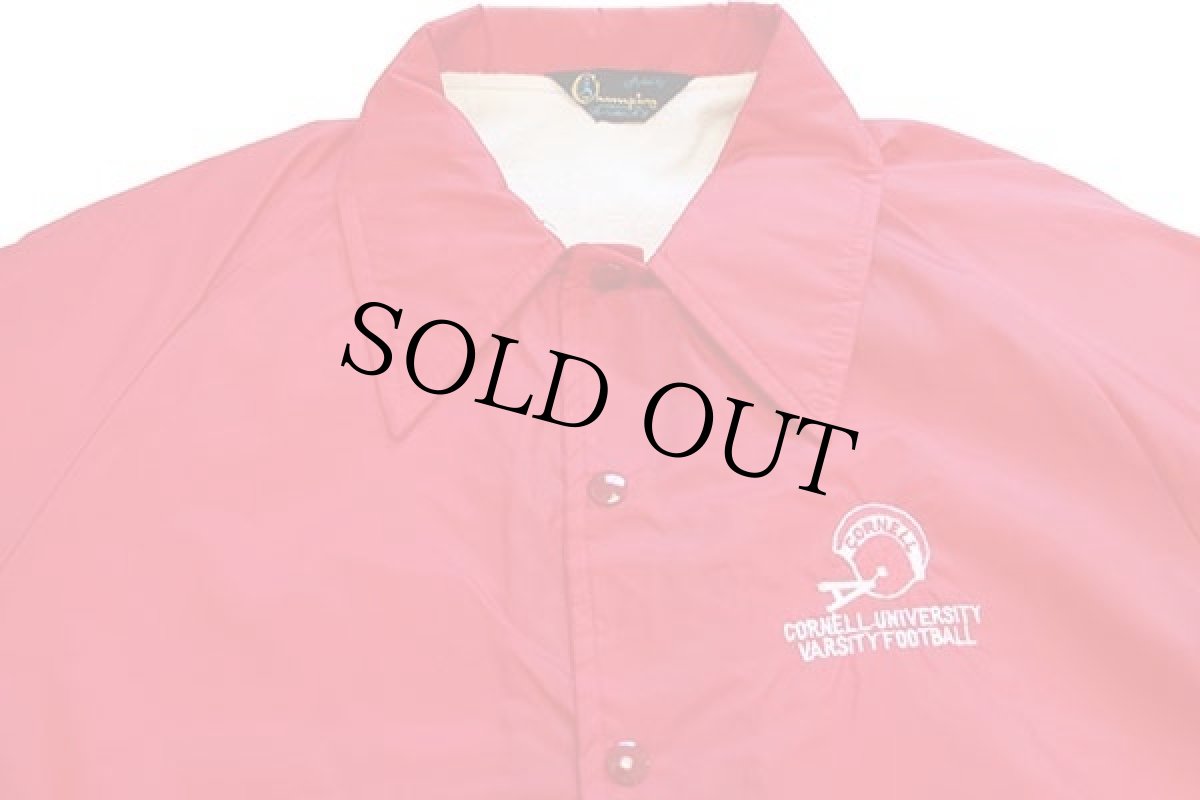 画像3: 70s Championチャンピオン ランタグ CORNELL アメフト 刺繍 ナイロン コーチジャケット 赤 (3)