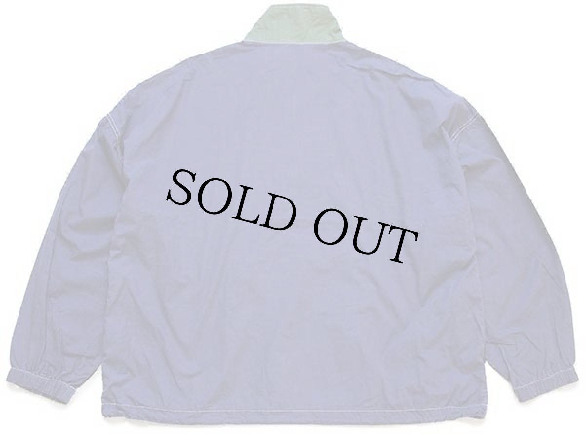 画像2: 00s GAPギャップ ハーフジップ プルオーバー コットンポプリン ジャケット ナス紺×薄緑★特大 (2)