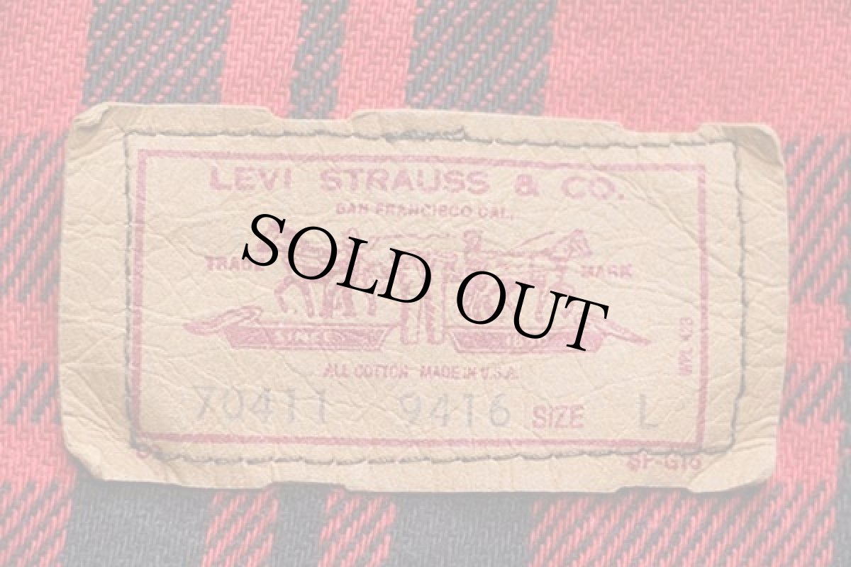 画像4: 80s USA製 Levi'sリーバイス 70411 チェック ネルライナー 先染め ブラックデニムジャケット 4ポケット L (4)