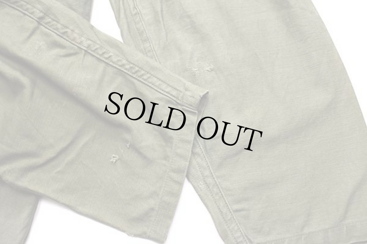 画像7: 60s 米軍 USMC ステンシル ノーカラー コットンサテン シューティングジャケット ボロ オリーブグリーン (7)