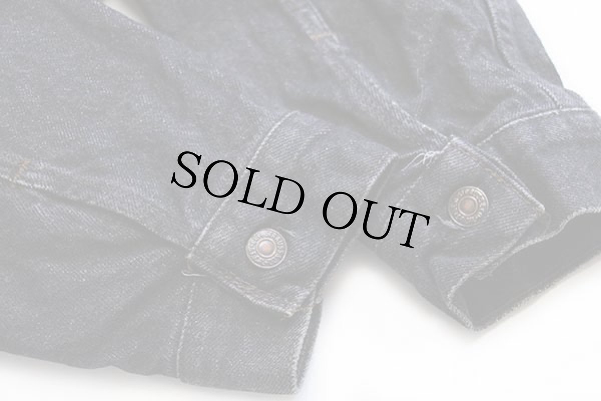 画像6: 80s USA製 Levi'sリーバイス 70411 チェック ネルライナー 先染め ブラックデニムジャケット 4ポケット L (6)