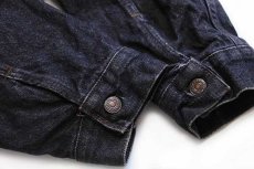 画像6: 80s USA製 Levi'sリーバイス 70411 チェック ネルライナー 先染め ブラックデニムジャケット 4ポケット L (6)