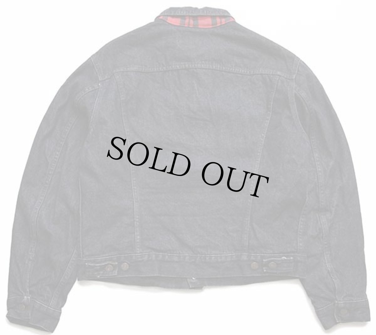 画像2: 80s USA製 Levi'sリーバイス 70411 チェック ネルライナー 先染め ブラックデニムジャケット 4ポケット L (2)