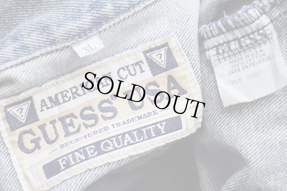 画像4: 90s USA製 GUESSゲス デニムジャケット 4ポケット XL (4)