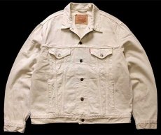 画像1: 90s Levi'sリーバイス 70503 カラーデニムジャケット 4ポケット ベージュ XXL★特大 ユーロ (1)