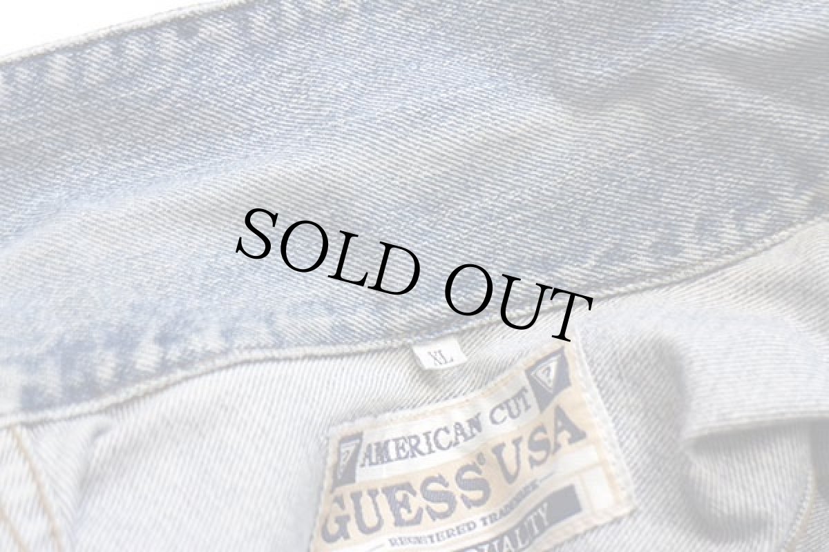 画像7: 90s USA製 GUESSゲス デニムジャケット 4ポケット XL (7)