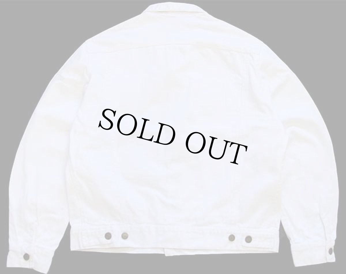 画像2: 90s USA製 GUESSゲス ホワイト デニムジャケット 4ポケット L (2)