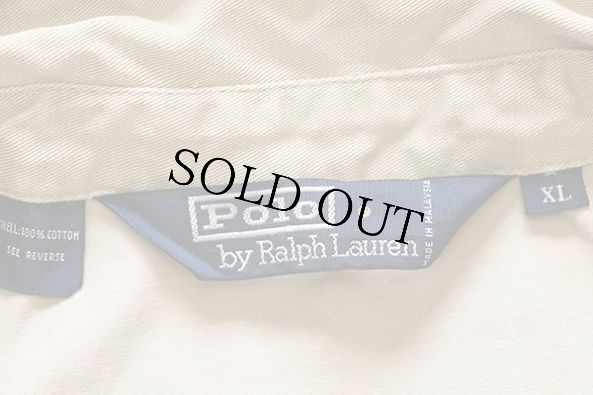 画像4: 90s ポロ ラルフローレン ワンポイント チンスト付き コットンジャケット カーキ XL (4)