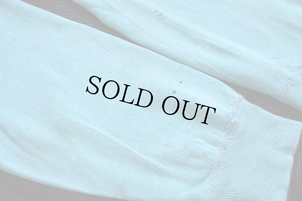 画像7: 70s NFL MIAMI DOLPHINS 染み込みプリント ツートン 切り替え スウェット ボロ 白×水色 (7)