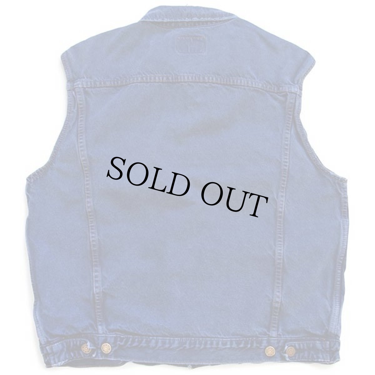 画像2: 90s BIG STAR ダメージ カラーデニムベスト 4ポケット 後染め 薄紺 XL (2)