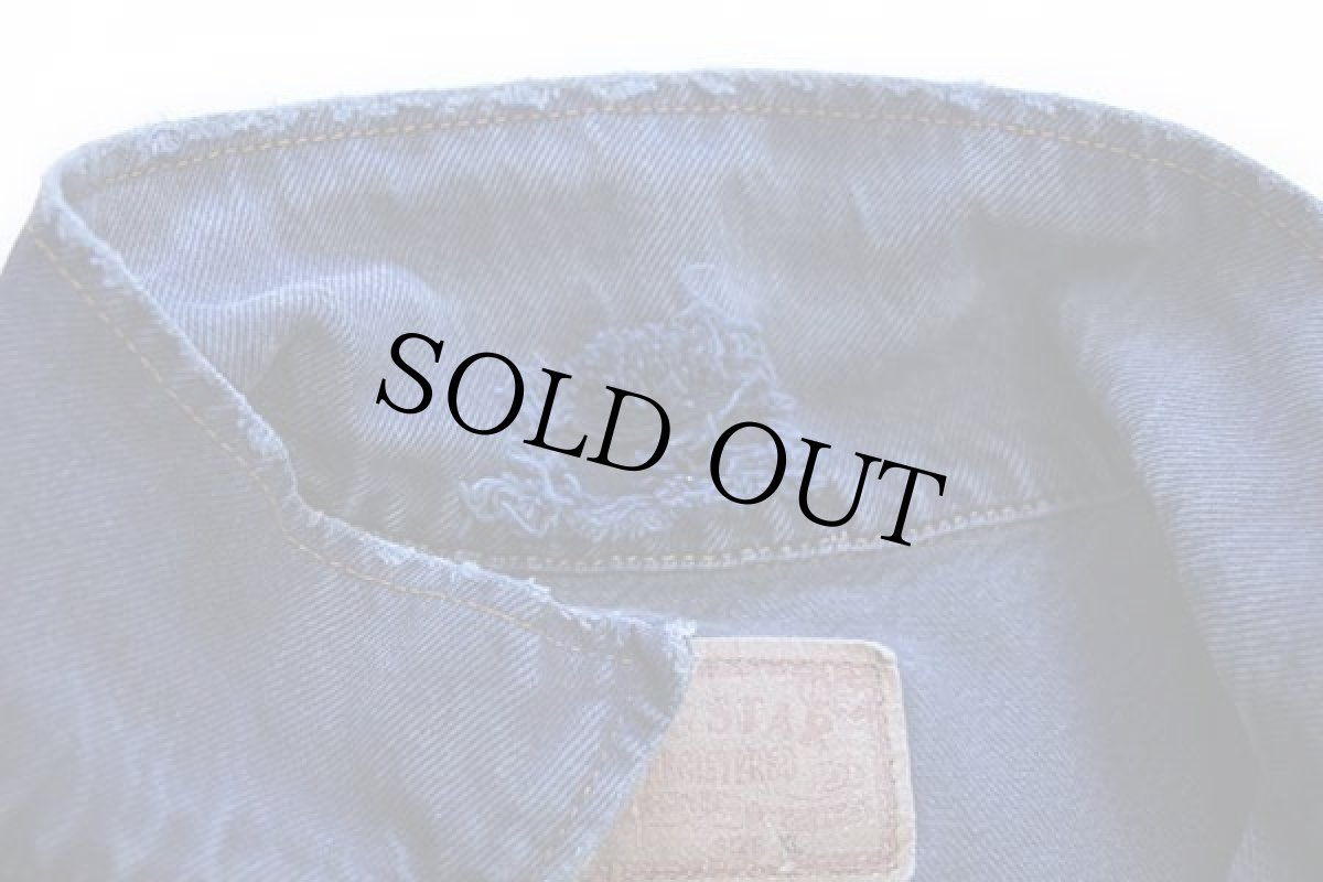 画像6: 90s BIG STAR ダメージ カラーデニムベスト 4ポケット 後染め 薄紺 XL (6)